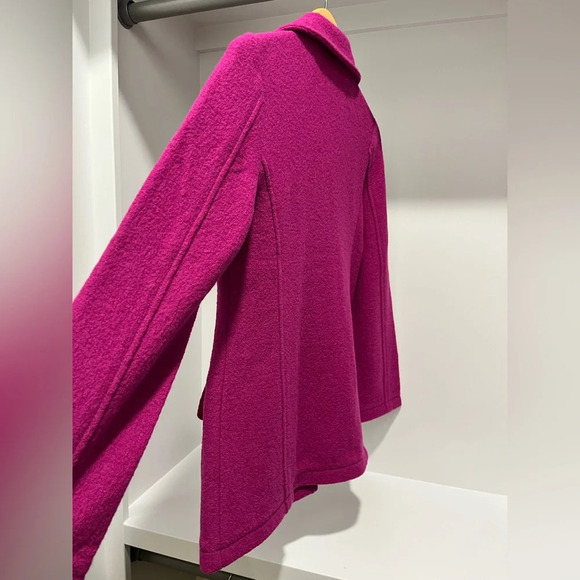LL Bean Fuschia Bellandi 100% Wool buttoned  Barn Chore Coat XS - Picture 6 of 12